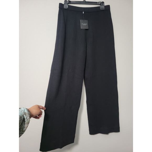 St. John Caviar Black Wool Blend Santana Knit Pants Trouser Women’s Size 10